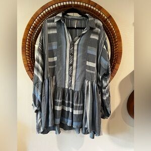Striped Button-Up Tunic